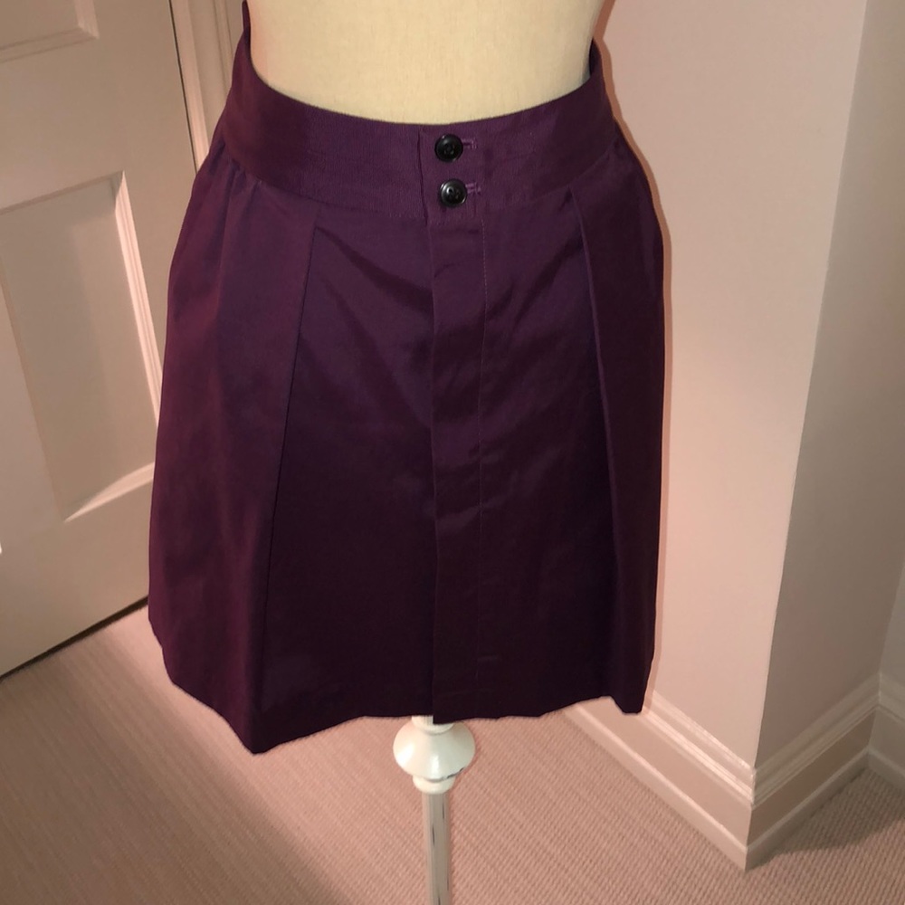 Pleated, cotton blend skirt